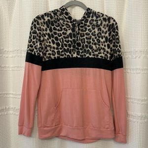 Pink and cheetah hoodie